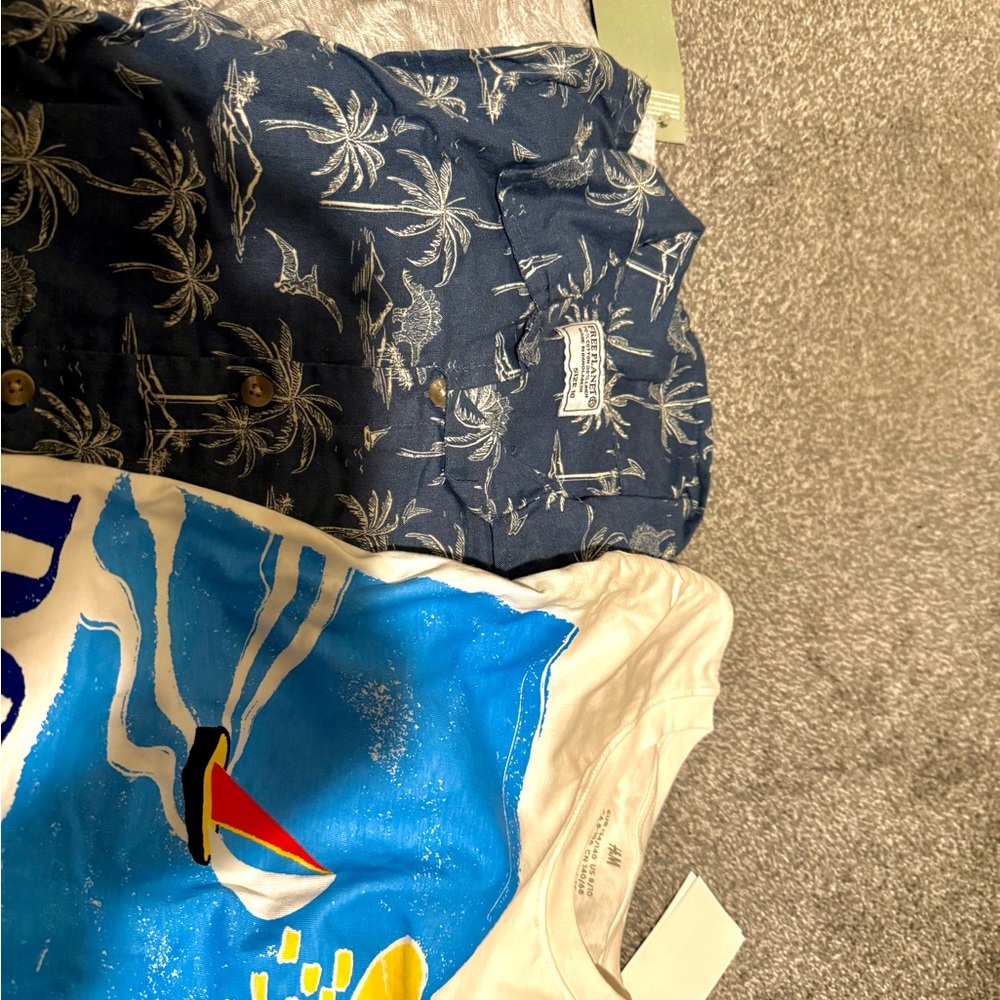 H&M Blue and White Kids Short Sleeve Tees
